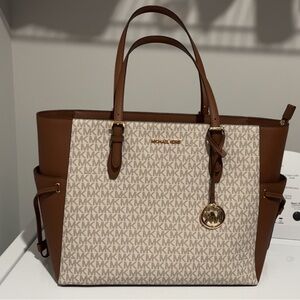 Michael Kors Brown and Cream Tote Bag